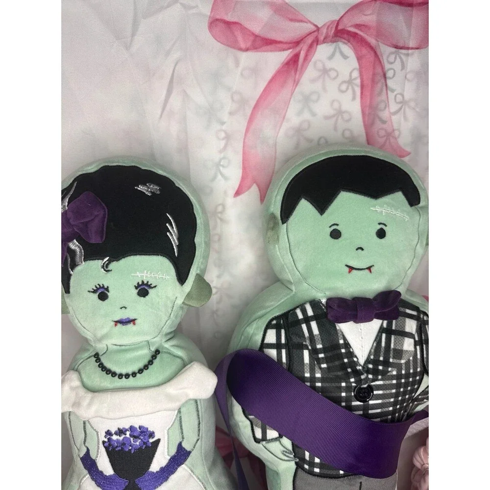 Frankenstein & Bride of Frankenstein Pillows Set of 2 HALLOWEEN Decor NEW